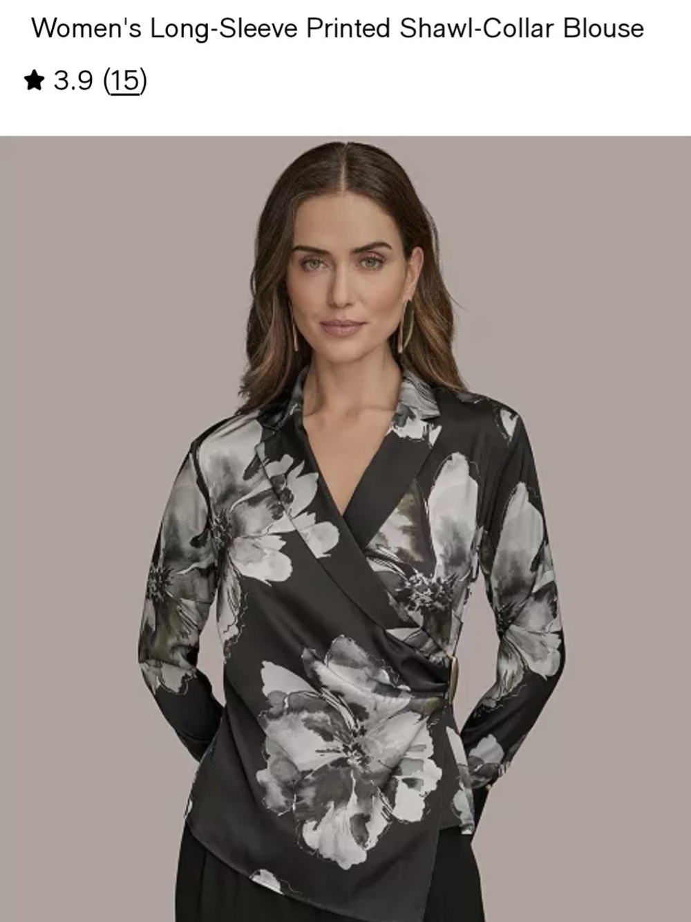 DONNA KARAN WRAP BLOUSE